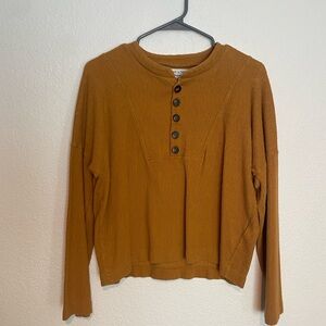 Madewell Texture & Thread Mustard Top